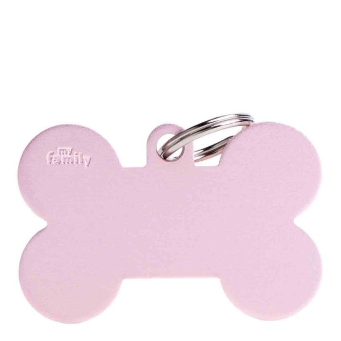 My Family Pink Dog Bone ID Tag
