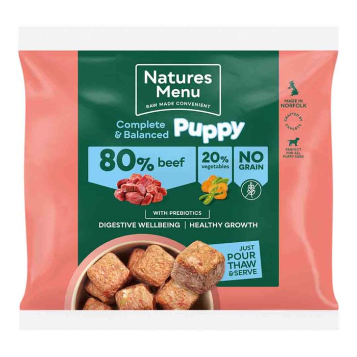 Natures Menu Complete and Balanced 80/20 Puppy Beef Nuggets Dog Food 500g