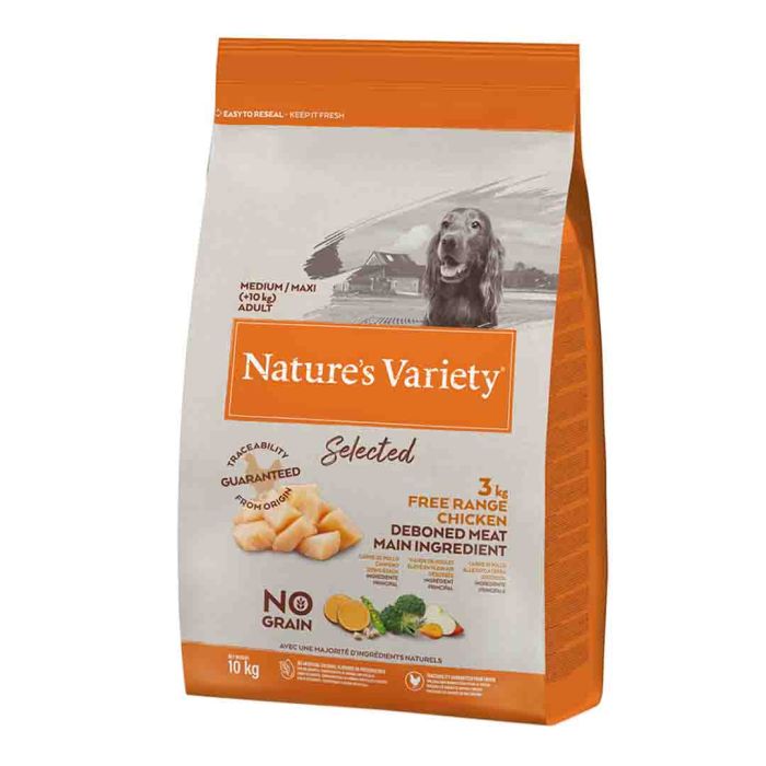 Nature's Variety Selected Dry Medium Adult Dog Food Free Range Chicken 10kg