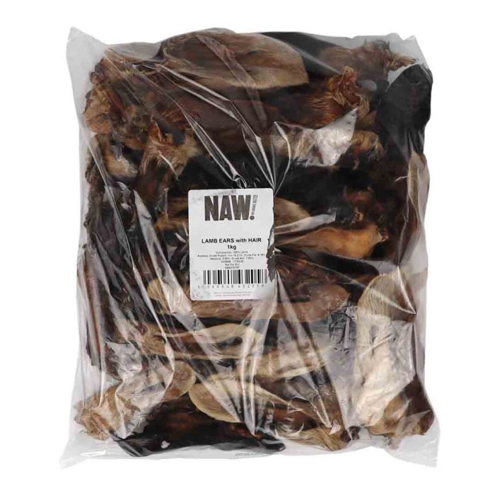 NAW Lambs Ears with Hair Natural Dog Treats 1kg