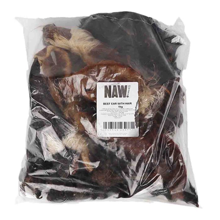 NAW Extra Large Cow Ears with Hair Dog Treats