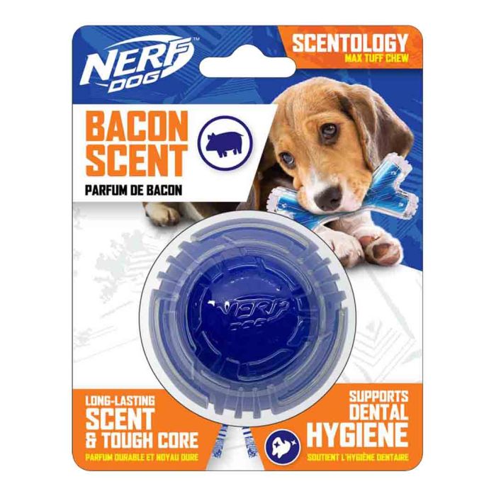 NERF Scentology Orbit Ring Dog Toy, Bacon