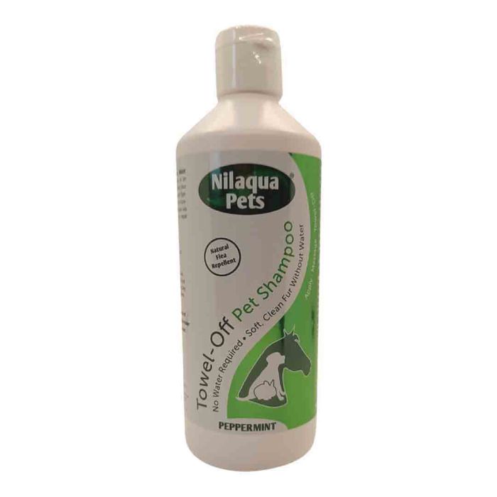 Nilaqua Towel-off  Waterless Pet Shampoo, Peppermint & Teatree, 500ml
