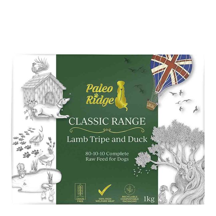 Paleo Ridge Classic Lamb Tripe & Duck Raw Dog Food