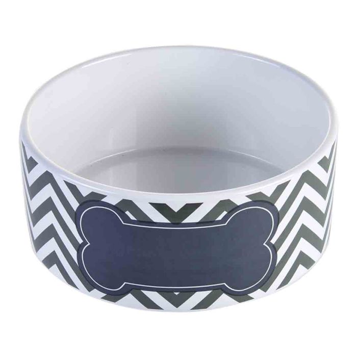 Happy Pet Chevron Pet Bowl Grey Small