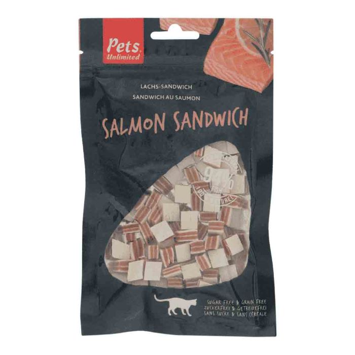 Pets Unlimited Salmon Sandwich Cat Treats 50g