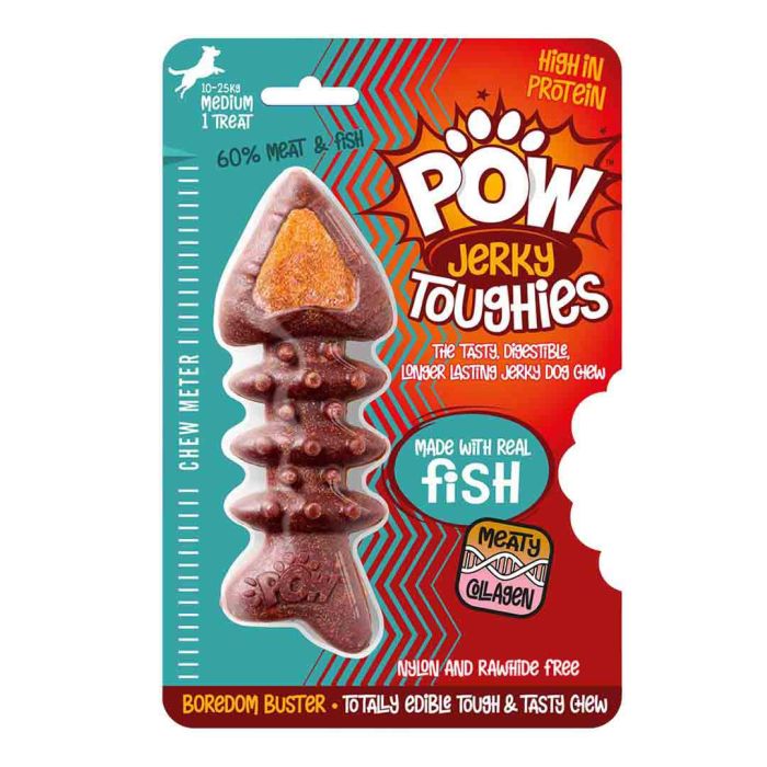 POW Toughies Fish Shape Medium Dog Treats 1 Pack 85g