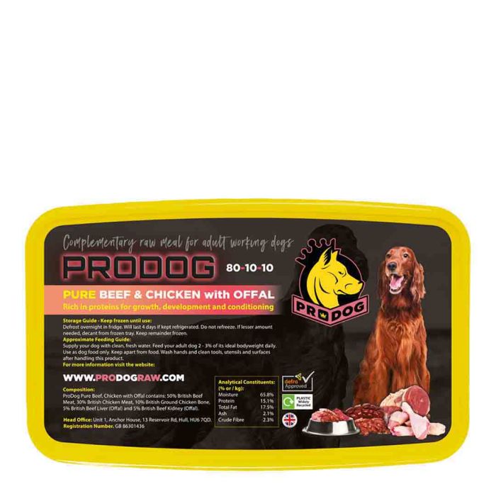 ProDog 80-10-10 Pure Beef and Chicken with Offal Dog Food 500g