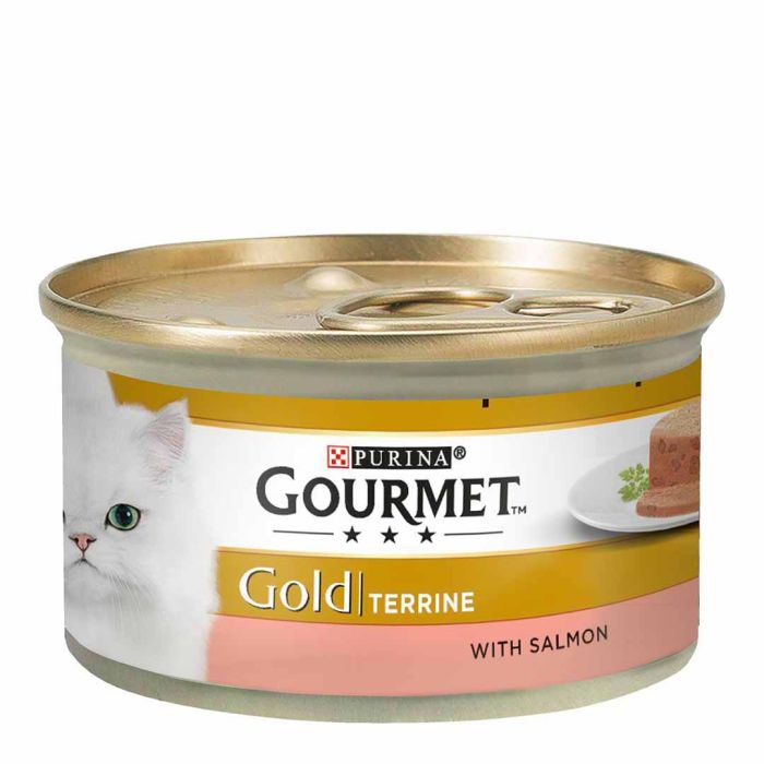 Gourmet Gold Cans Salmon Terrine Wet Cat Food 85g