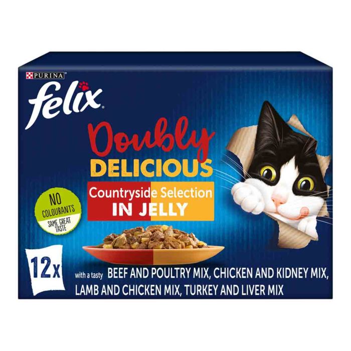 Felix Cat Food As Good As It Looks Pouch Doubly Delicious Meat Multipack 12x100g
