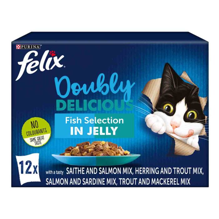 Felix Cat Food As Good As It Looks Pouch Doubly Delicious Fish Multipack 12x100g