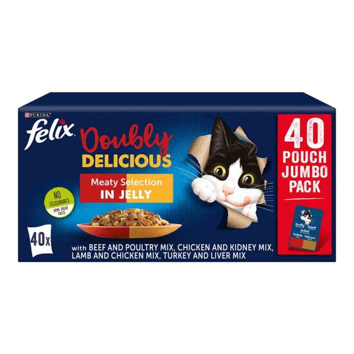 Felix Cat Food As Good As It Looks Doubly Delicious Meat Selection 40x100g