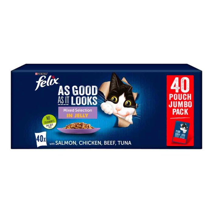Felix Cat Food As Good As it Looks Mixed Selection in Jelly Multipack 40x100g