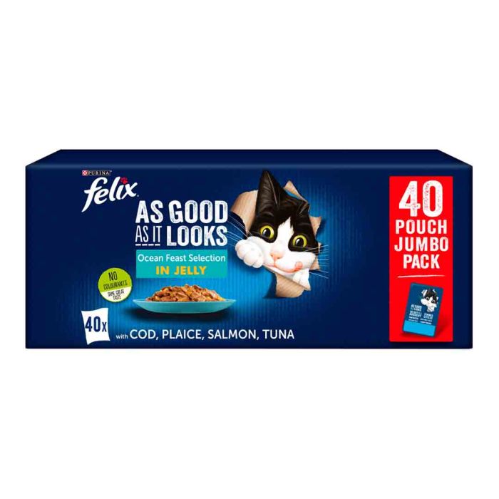 Felix Cat Food As Good As It Looks Ocean Feasts in Jelly 40x100g