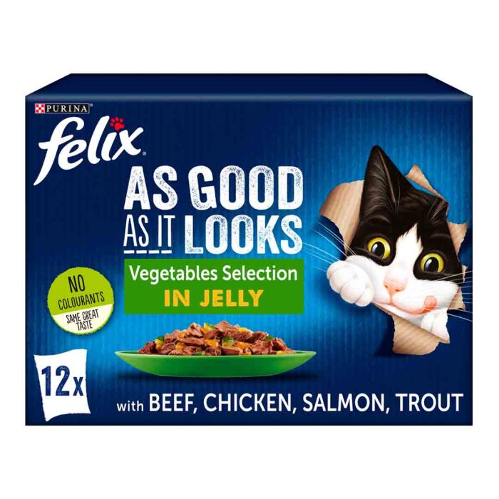 Felix Cat Food As Good As It Looks Vegetable Selection Multipack 12x100g