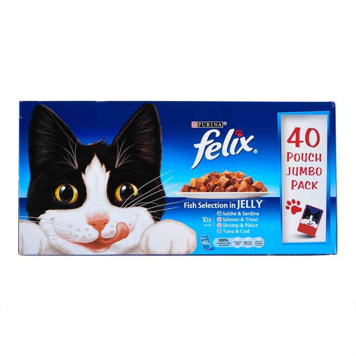 Felix Cat Food Pouch Fish Selection in Jelly 40x100g
