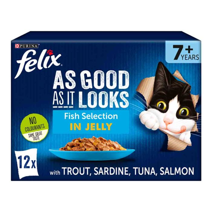 Felix As Good As It Looks Pouch Senior Fish Multipack 12x100g