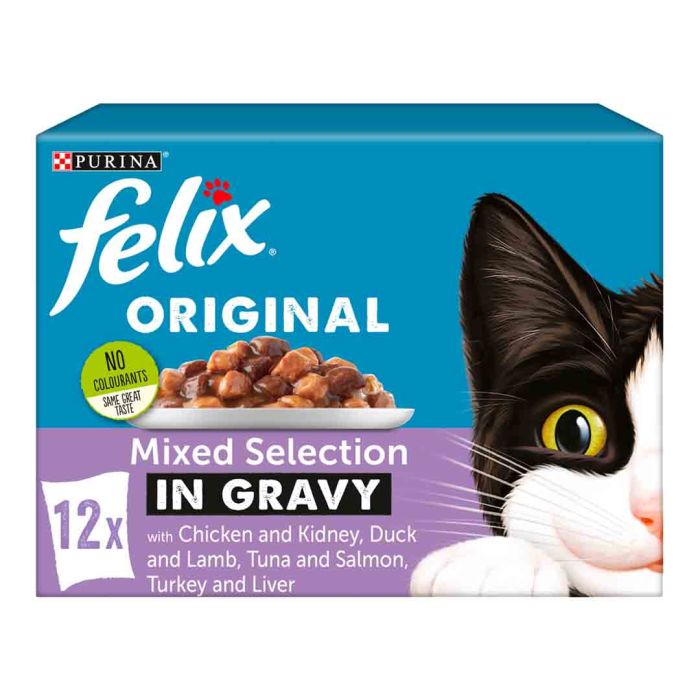 Felix Cat Food Meat Selection in Gravy Pouch Multipack 12x100g
