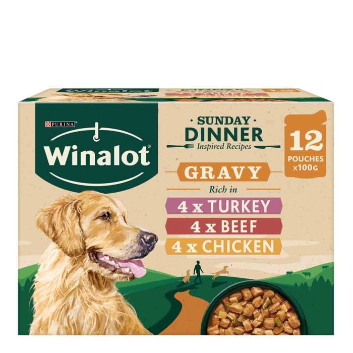 Winalot Wet Dog Food Perfect Portions Sunday Dinner Adult Wet Food 12x100g