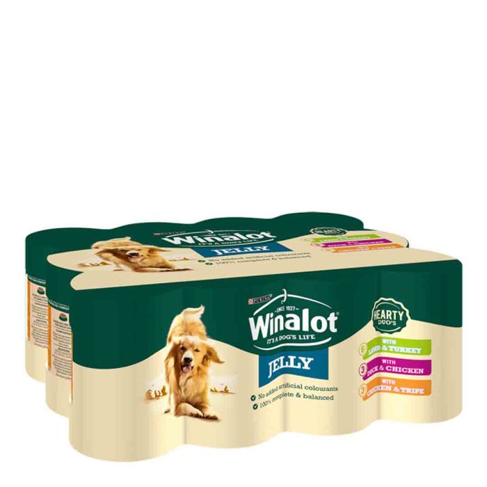 Winalot Wet Dog Food Hearty Duos Chunks In Jelly Duck & Chicken 12x400g