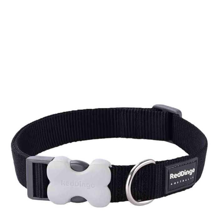 Red Dingo Plain Black Dog Collar Large