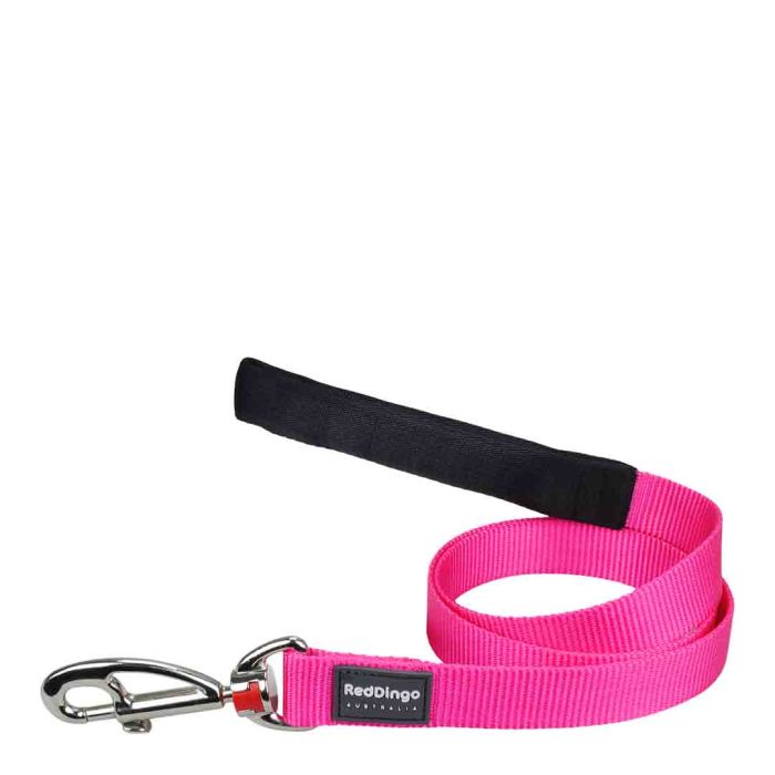Red Dingo Plain Hot Pink Dog Lead Medium