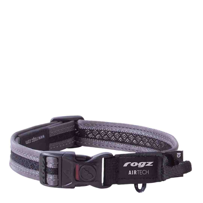 Rogz Airtech Grey Medium Dog Collar