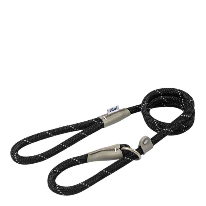 Ancol Black Viva Reflective Rope Dog Lead