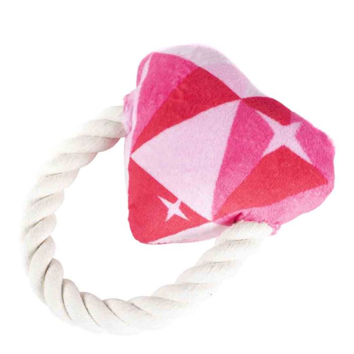 Rufus & Rosie Diamond Heart Dog Rope Toy