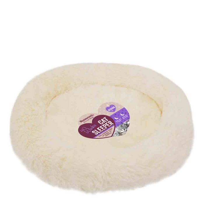 Rosewood Cream Doughnut Sleeper Cat Bed