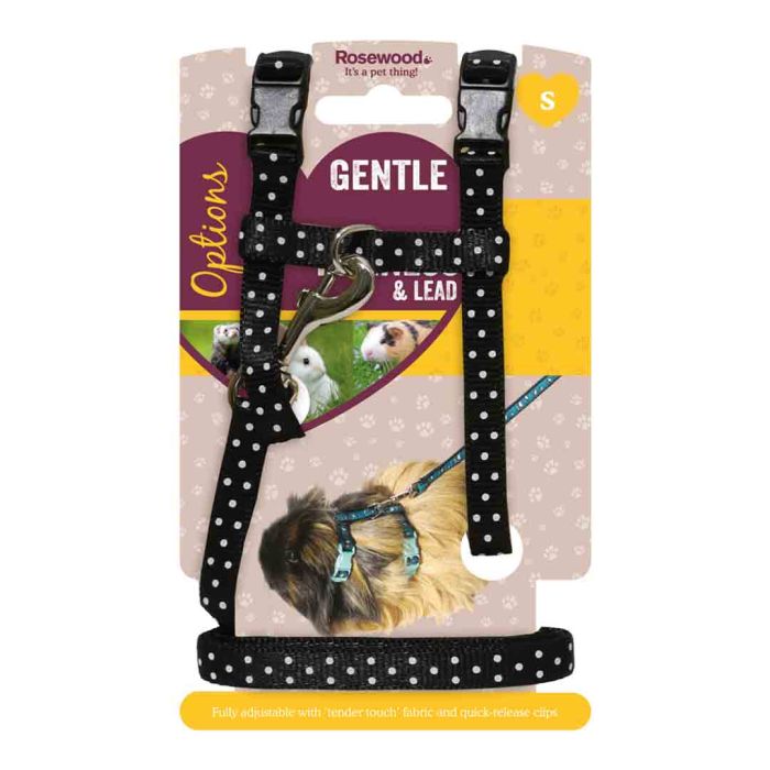 Rosewood Polka Dot Harness & Lead for Small Pets