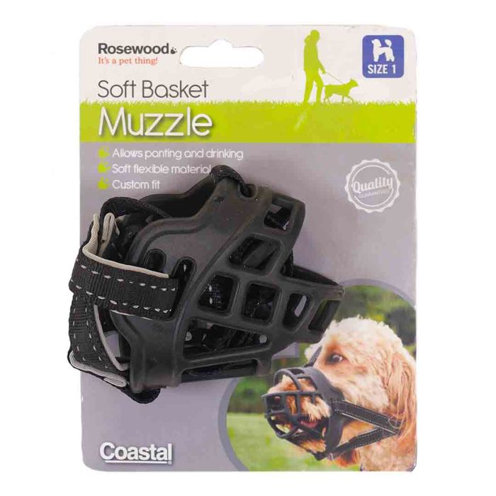 Rosewood Softbasket Dog Muzzle Black Size 1