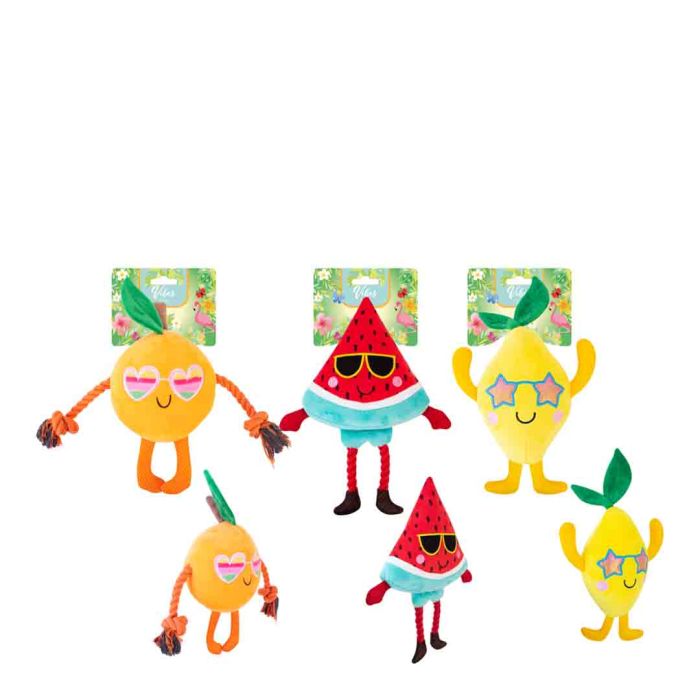 Rufus & Rosie Plush Fruits with Squeaker Dog Toy