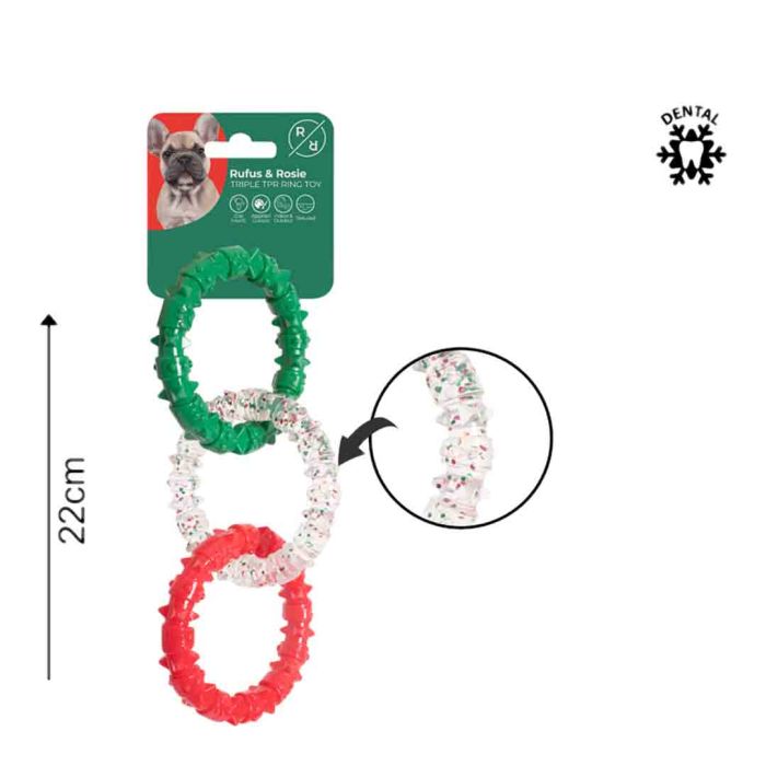 Rufus & Rosie Triple Rubber Ring Dog Toy
