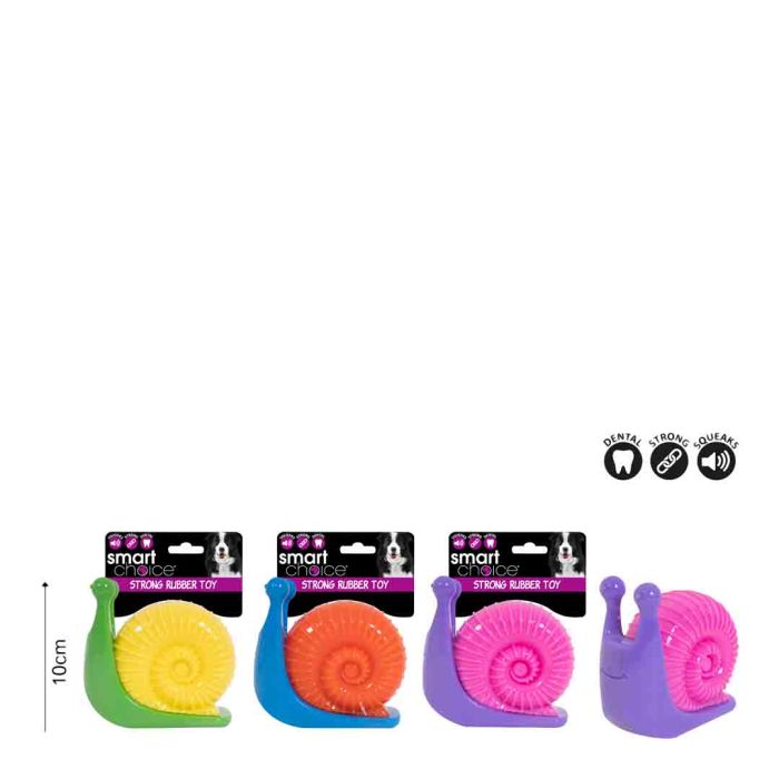 Rubber Snail Dog Toy with Squeaker