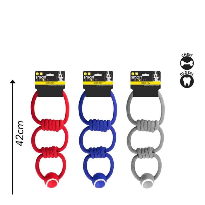 Smart Choice Large 3 Ring Rope Tug Dog Toy