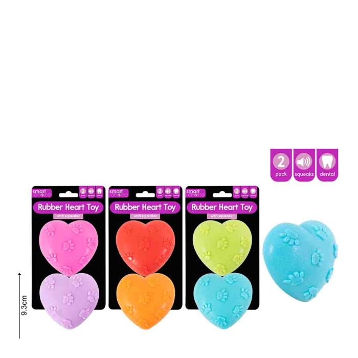 Smart Choice Heart Rubber Dog Toys