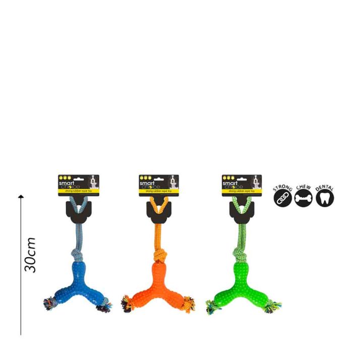 Smart Choice Y Rubber And Rope Dog Toy