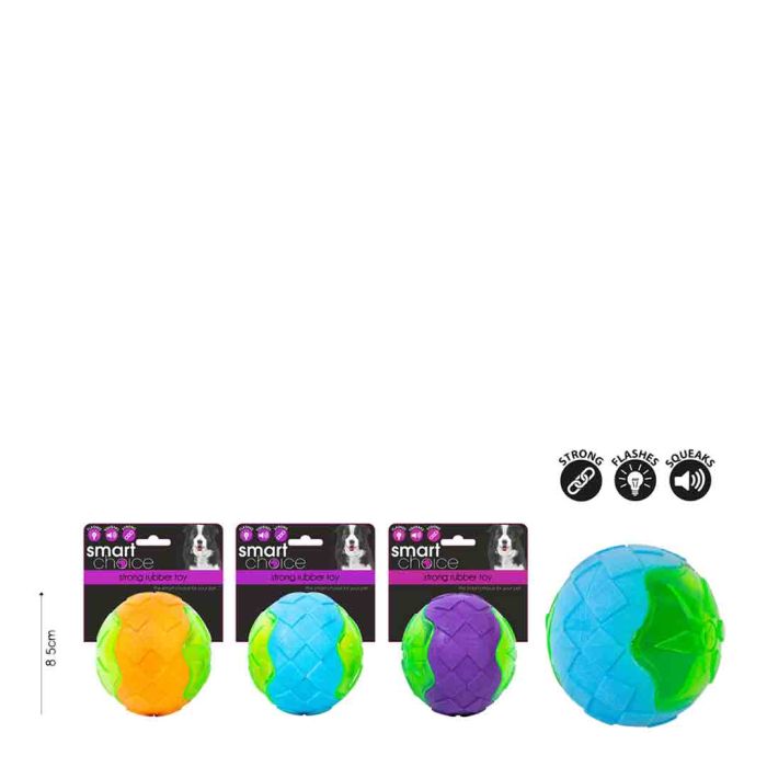 Smart Choice Rubber Ball Flash Squeak Dog Toy