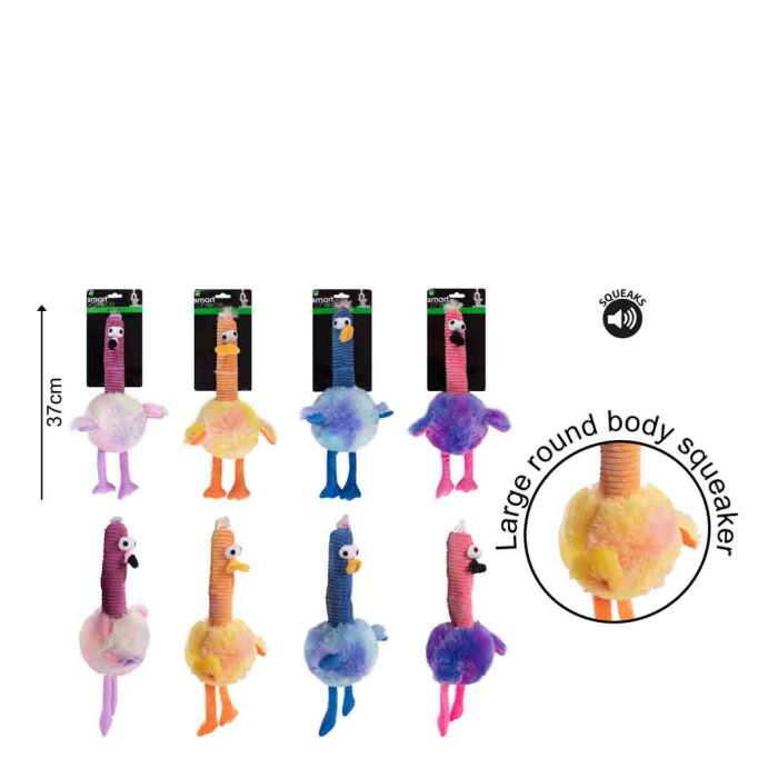Smart Choice Rainbow Plush Dog Toy With Squeak 4 Colours