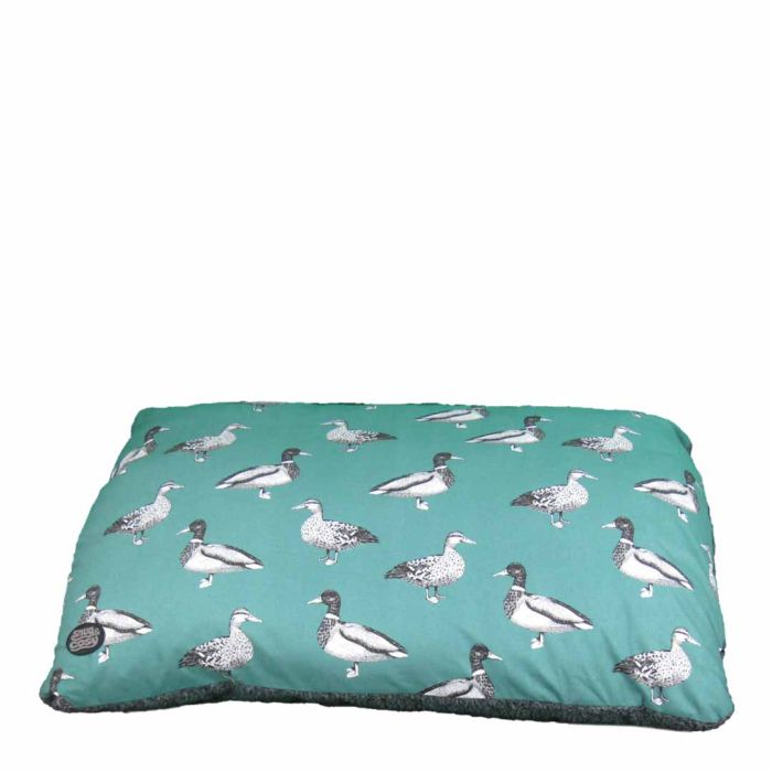 Snug & Cosy Teal Duck Print Lounger Dog Bed