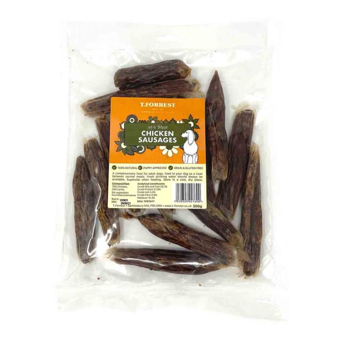 T. Forrest Chicken Sausages Dog Treat 300g