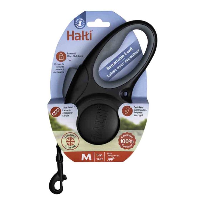 Halti Black Retractable Dog Lead
