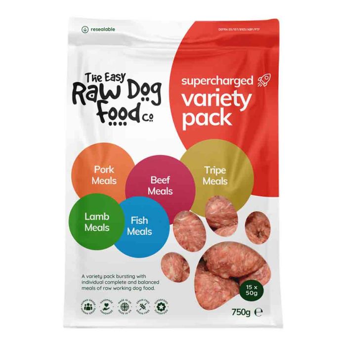 The Easy Raw Dog Food Co Supercharged Variety Pack, 750 g