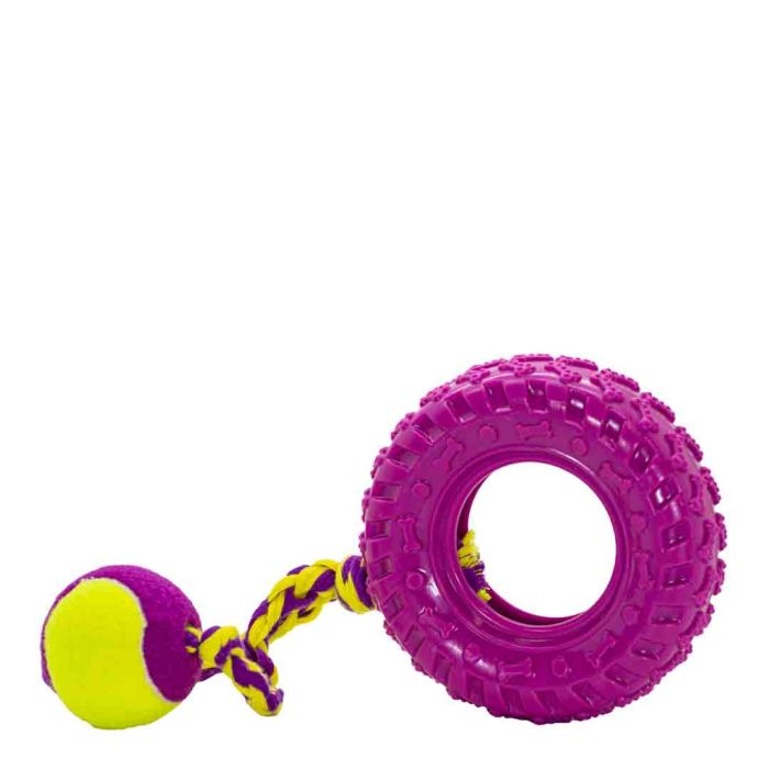 James & Steel Large Fling & Chew Tyre Dog Toy