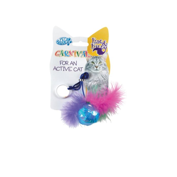 Carnival Cat Teaser Ball and Feather