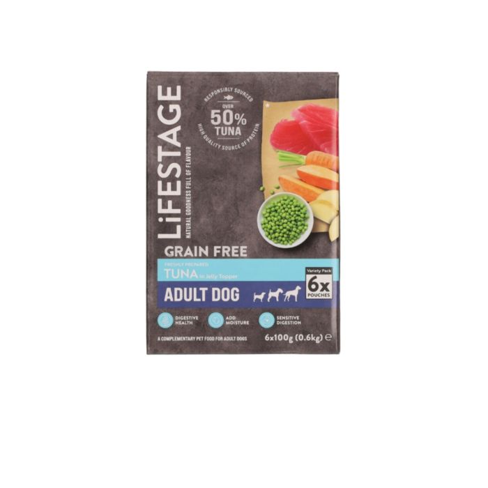 Lifestage Tuna Loin Fillets in Jelly Dog Food Variety Pack 6x100g