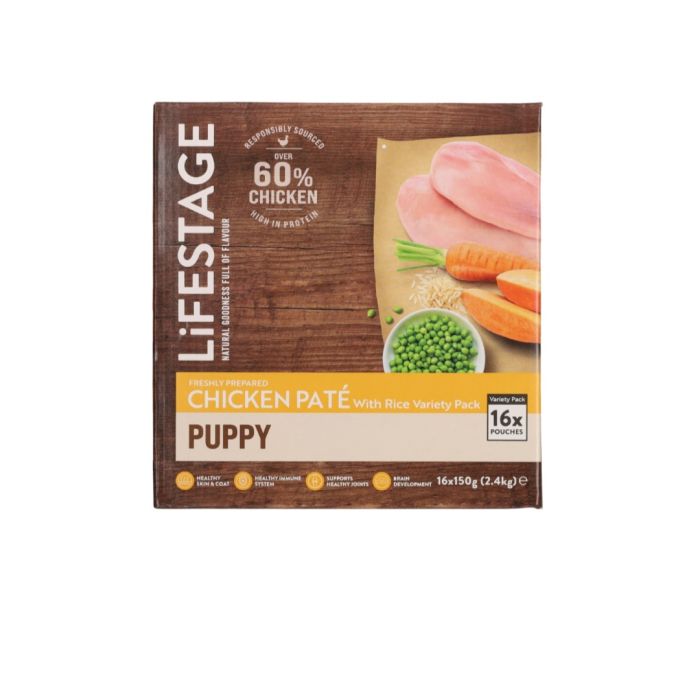 Lifestage Chicken Pate Variety Pack Puppy Food 16x150g