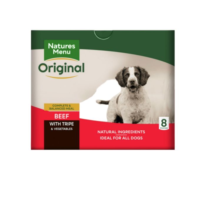 Natures Menu Dog Food Beef with Tripe Dog Pouches 8x300g