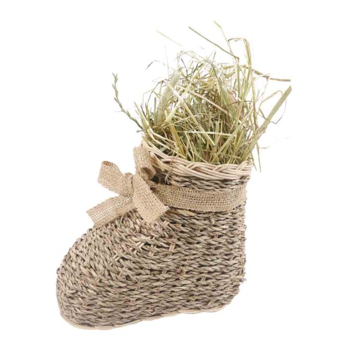 Cupid & Comet Natural Woven Hide 'n Forage Santa Boot Toy for Small Animals
